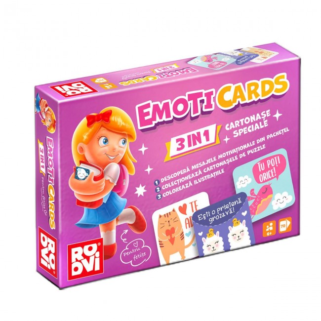 Cartonase EmotiCards 3 in 1 pentru Fetite – Mesaje pozitive